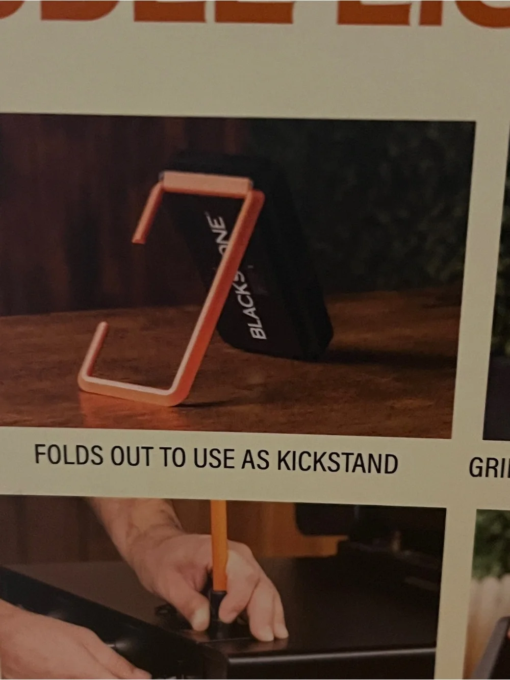 Blackstone Black Phone Holder with Orange Trim Griddle Light